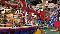 A rendering of Play Playground, a 13,000-square-foot area with games, attractions and two bars planned for the Luxor.