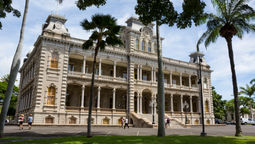 Iolani Palace in Honolulu was the last seat of the Hawaiian royal family and also served as the center for state government for many years.